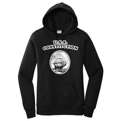 Retro USS Constitution By Turbo Volcano Women's Pullover Hoodie
