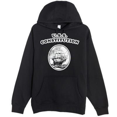 Retro USS Constitution By Turbo Volcano Premium Pullover Hoodie