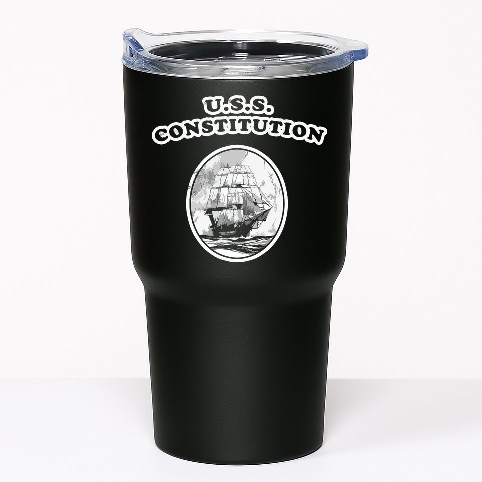 Retro USS Constitution By Turbo Volcano Tumbler