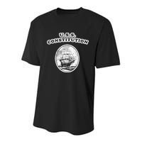 Retro USS Constitution By Turbo Volcano Youth Performance Sprint T-Shirt