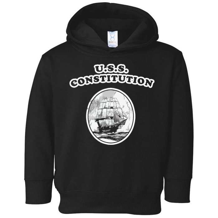 Retro USS Constitution By Turbo Volcano Toddler Hoodie