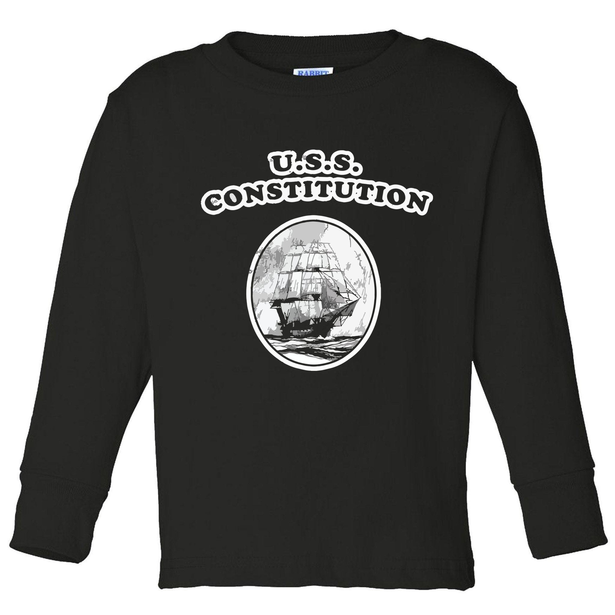 Retro USS Constitution By Turbo Volcano Toddler Long Sleeve Shirt