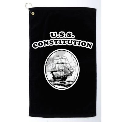 Retro USS Constitution By Turbo Volcano Golf Towel