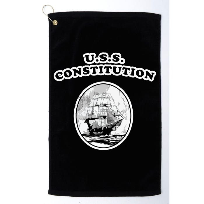 Retro USS Constitution By Turbo Volcano Golf Towel