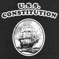 Retro USS Constitution By Turbo Volcano Golf Towel