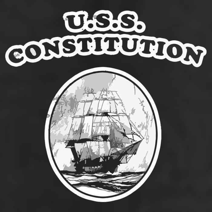 Retro USS Constitution By Turbo Volcano Golf Towel