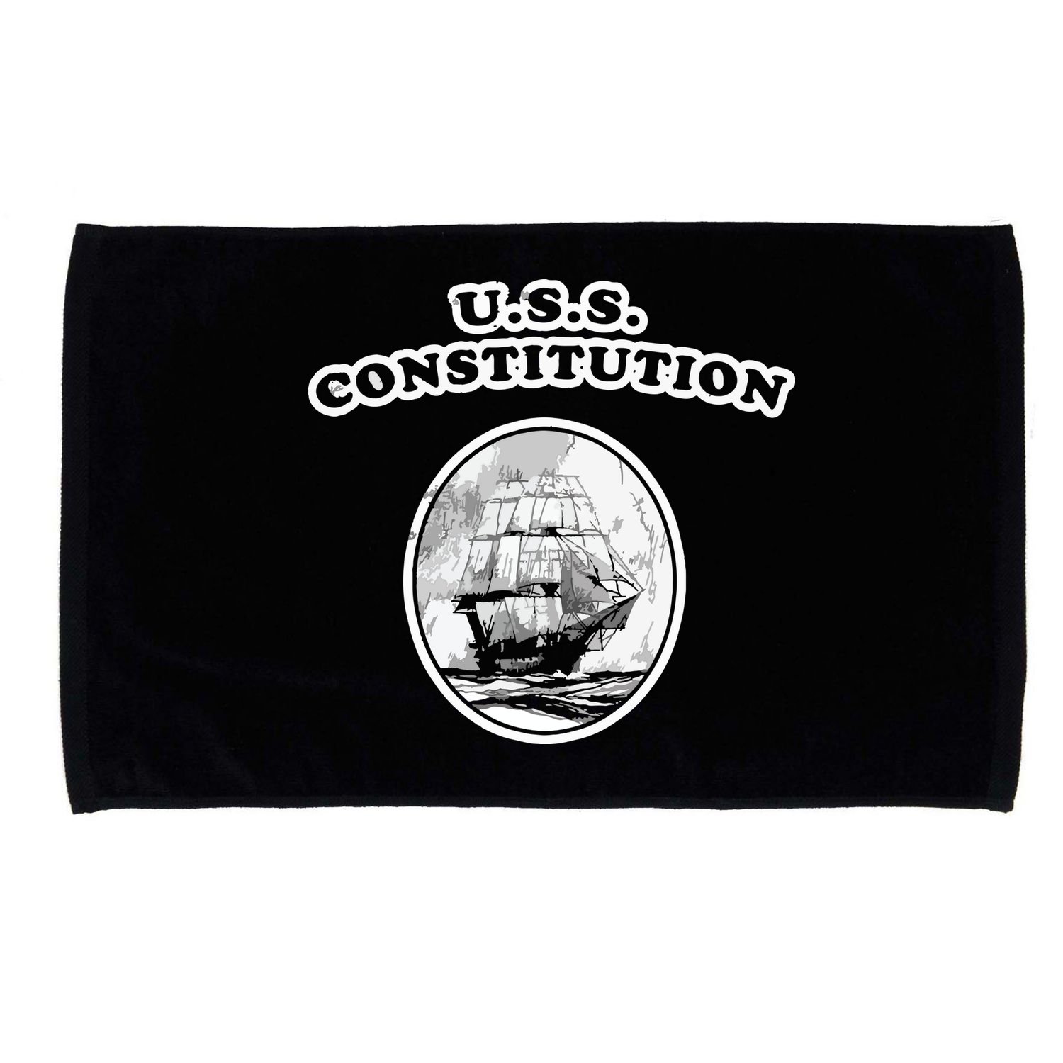 Retro USS Constitution By Turbo Volcano Microfiber Hand Towel