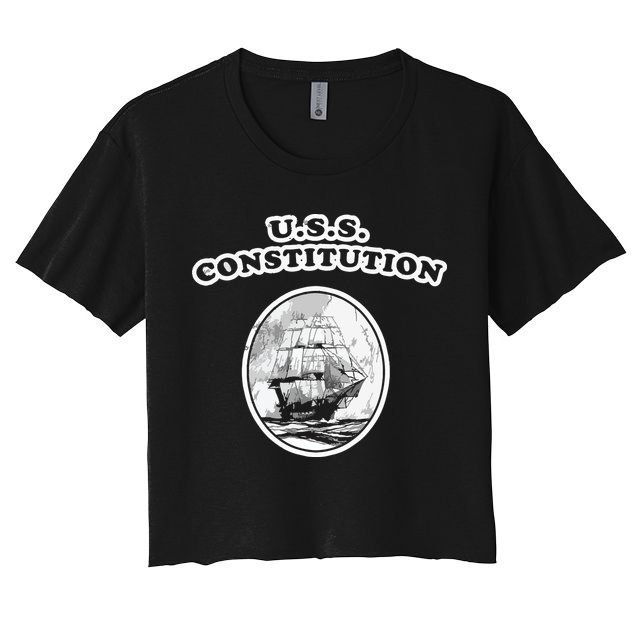 Retro USS Constitution By Turbo Volcano Crop Top