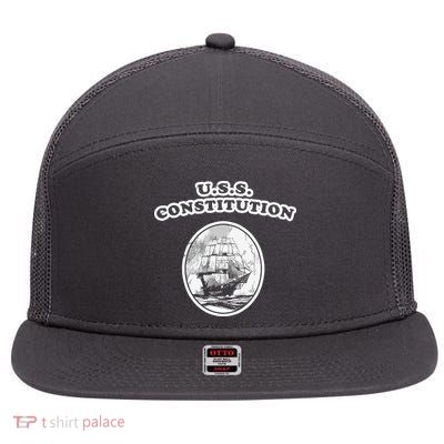 Retro USS Constitution By Turbo Volcano 7 Panel Mesh Trucker Snapback Hat