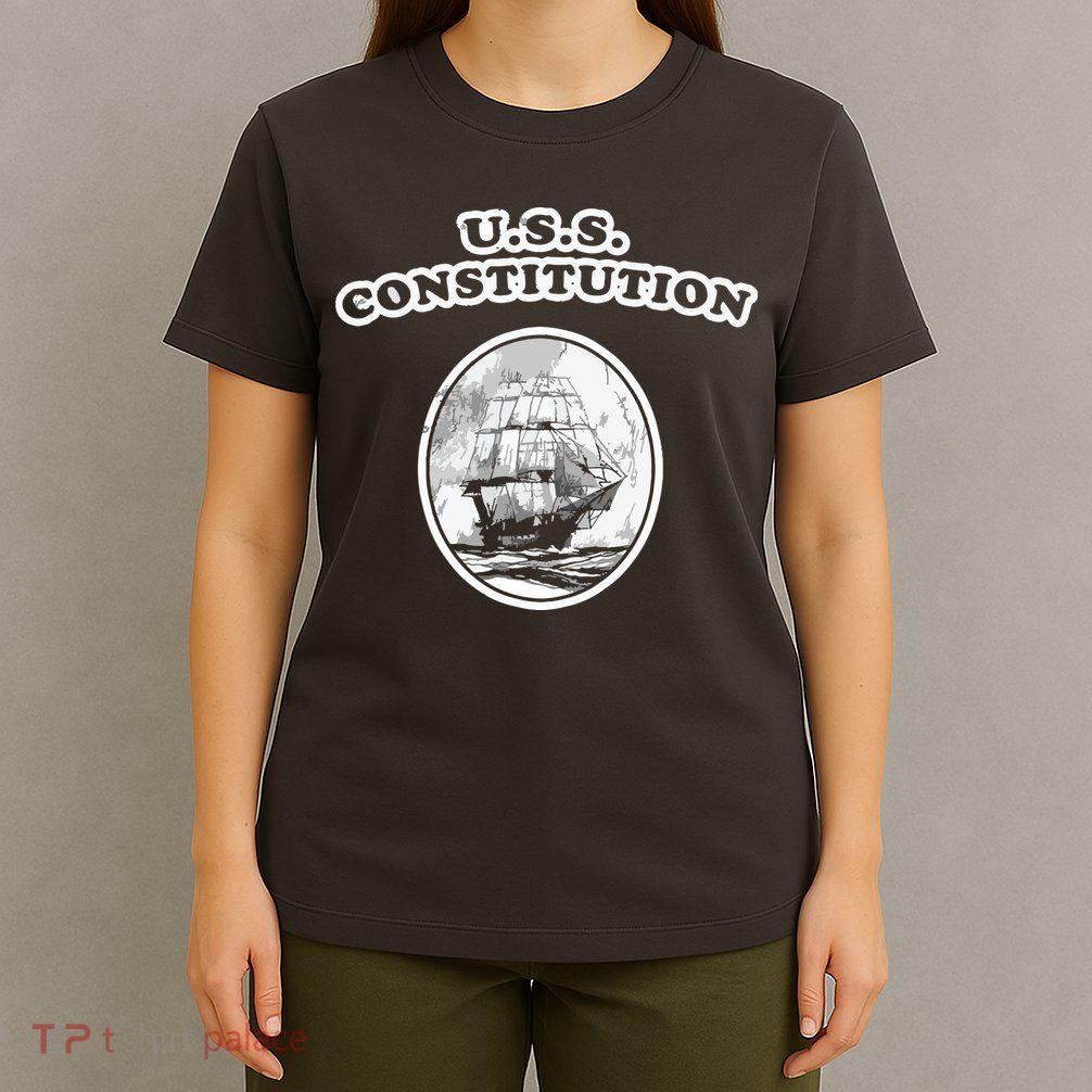 Retro USS Constitution By Turbo Volcano T-Shirt