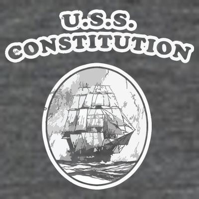 Retro USS Constitution By Turbo Volcano T-Shirt