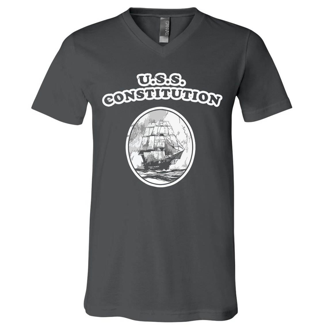 Retro USS Constitution By Turbo Volcano V-Neck T-Shirt