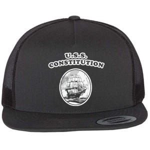 Retro USS Constitution By Turbo Volcano Flat Bill Trucker Hat