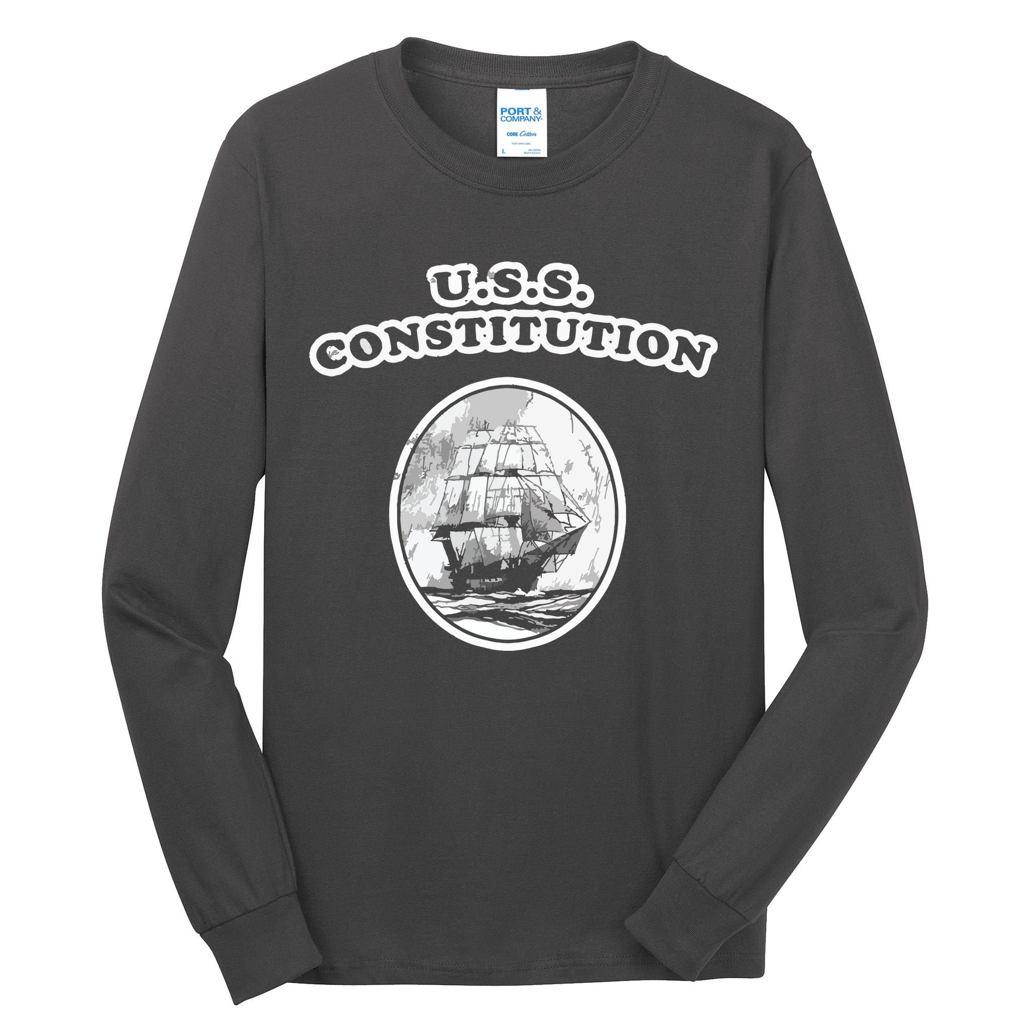 Retro USS Constitution By Turbo Volcano Tall Long Sleeve T-Shirt