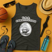 Retro USS Constitution By Turbo Volcano Tank Top