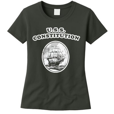Retro USS Constitution By Turbo Volcano Womens T-Shirt