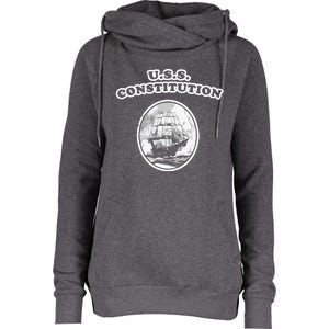 Retro USS Constitution By Turbo Volcano Womens Funnel Neck Pullover Hood