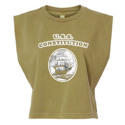 Retro USS Constitution By Turbo Volcano Garment-Dyed Women's Muscle Tee