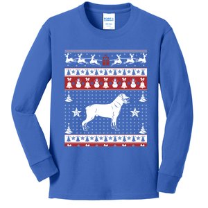 Rottweiler Ugly Christmas Sweater Xmas Gift Rottweiler Gift Kids Long Sleeve Shirt