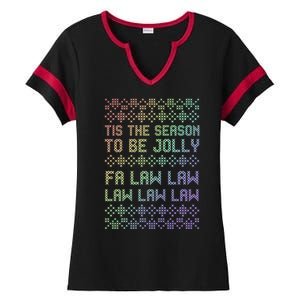 Rainbow Ugly Christmas Lawyer Funny Gift Holiday Ladies Halftime Notch Neck Tee