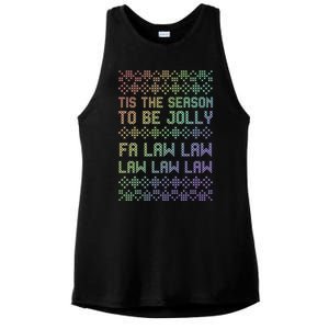 Rainbow Ugly Christmas Lawyer Funny Gift Holiday Ladies PosiCharge Tri-Blend Wicking Tank