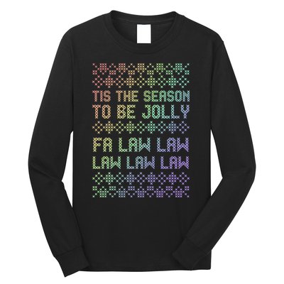 Rainbow Ugly Christmas Lawyer Funny Gift Holiday Long Sleeve Shirt