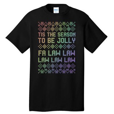 Rainbow Ugly Christmas Lawyer Funny Gift Holiday Tall T-Shirt