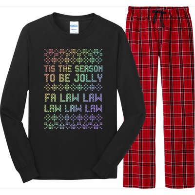 Rainbow Ugly Christmas Lawyer Funny Gift Holiday Long Sleeve Pajama Set