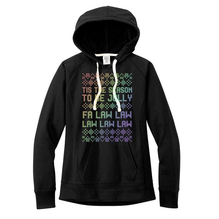 Rainbow Ugly Christmas Lawyer Funny Gift Holiday Women's Fleece Hoodie