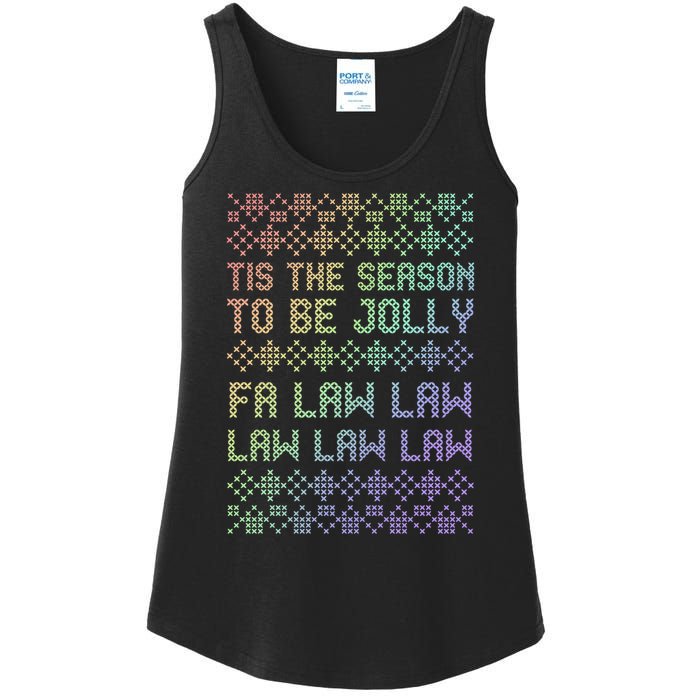 Rainbow Ugly Christmas Lawyer Funny Gift Holiday Ladies Essential Tank