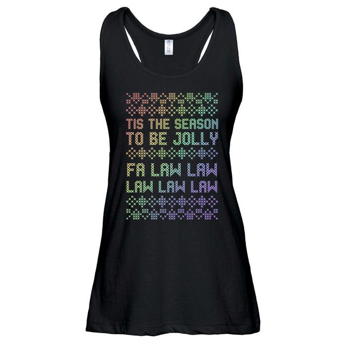 Rainbow Ugly Christmas Lawyer Funny Gift Holiday Ladies Essential Flowy Tank