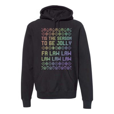 Rainbow Ugly Christmas Lawyer Funny Gift Holiday Premium Hoodie