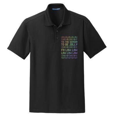 Rainbow Ugly Christmas Lawyer Funny Gift Holiday Dry Zone Grid Polo