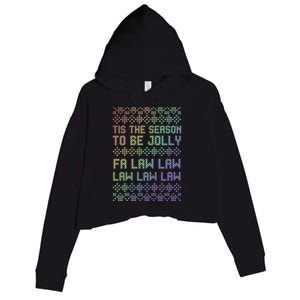 Rainbow Ugly Christmas Lawyer Funny Gift Holiday Crop Fleece Hoodie