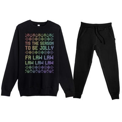 Rainbow Ugly Christmas Lawyer Funny Gift Holiday Premium Crewneck Sweatsuit Set