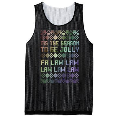 Rainbow Ugly Christmas Lawyer Funny Gift Holiday Mesh Reversible Basketball Jersey Tank