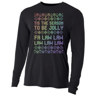 Rainbow Ugly Christmas Lawyer Funny Gift Holiday Cooling Performance Long Sleeve Crew