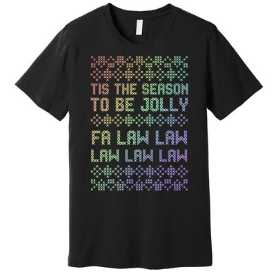 Rainbow Ugly Christmas Lawyer Funny Gift Holiday Premium T-Shirt