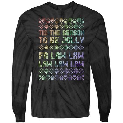 Rainbow Ugly Christmas Lawyer Funny Gift Holiday Tie-Dye Long Sleeve Shirt