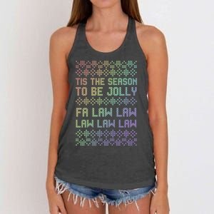 Rainbow Ugly Christmas Lawyer Funny Gift Holiday Women's Knotted Racerback Tank