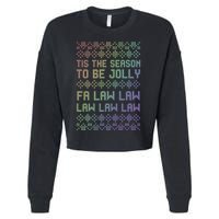 Rainbow Ugly Christmas Lawyer Funny Gift Holiday Cropped Pullover Crew