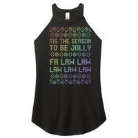 Rainbow Ugly Christmas Lawyer Funny Gift Holiday Women's Perfect Tri Rocker Tank