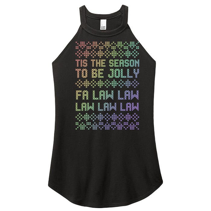 Rainbow Ugly Christmas Lawyer Funny Gift Holiday Women's Perfect Tri Rocker Tank