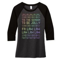 Rainbow Ugly Christmas Lawyer Funny Gift Holiday Women's Tri-Blend 3/4-Sleeve Raglan Shirt