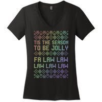 Rainbow Ugly Christmas Lawyer Funny Gift Holiday Women's V-Neck T-Shirt