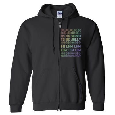 Rainbow Ugly Christmas Lawyer Funny Gift Holiday Full Zip Hoodie