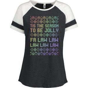 Rainbow Ugly Christmas Lawyer Funny Gift Holiday Enza Ladies Jersey Colorblock Tee