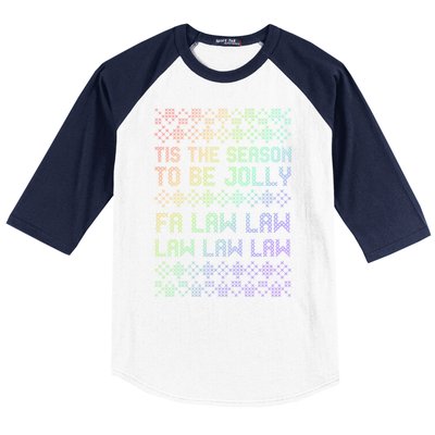 Rainbow Ugly Christmas Lawyer Funny Gift Holiday Baseball Sleeve Shirt