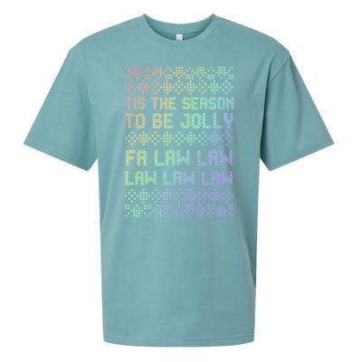 Rainbow Ugly Christmas Lawyer Funny Gift Holiday Sueded Cloud Jersey T-Shirt