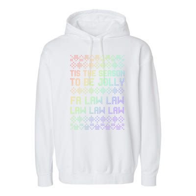 Rainbow Ugly Christmas Lawyer Funny Gift Holiday Garment-Dyed Fleece Hoodie